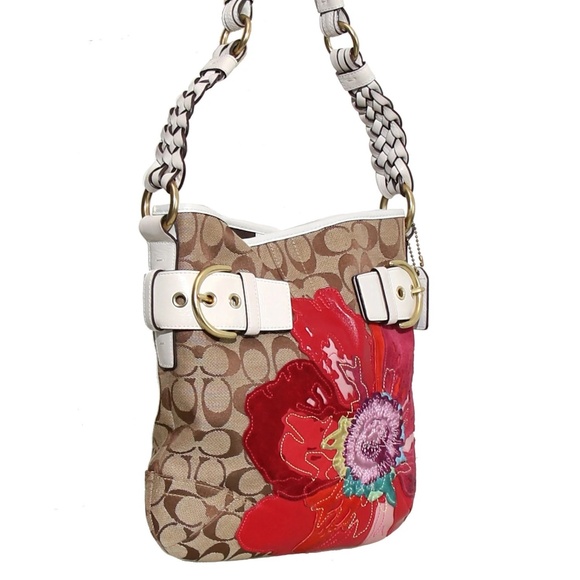 Coach Vintage Signature Poppy Monogram Shoulder Bag - Picture 2 of 13